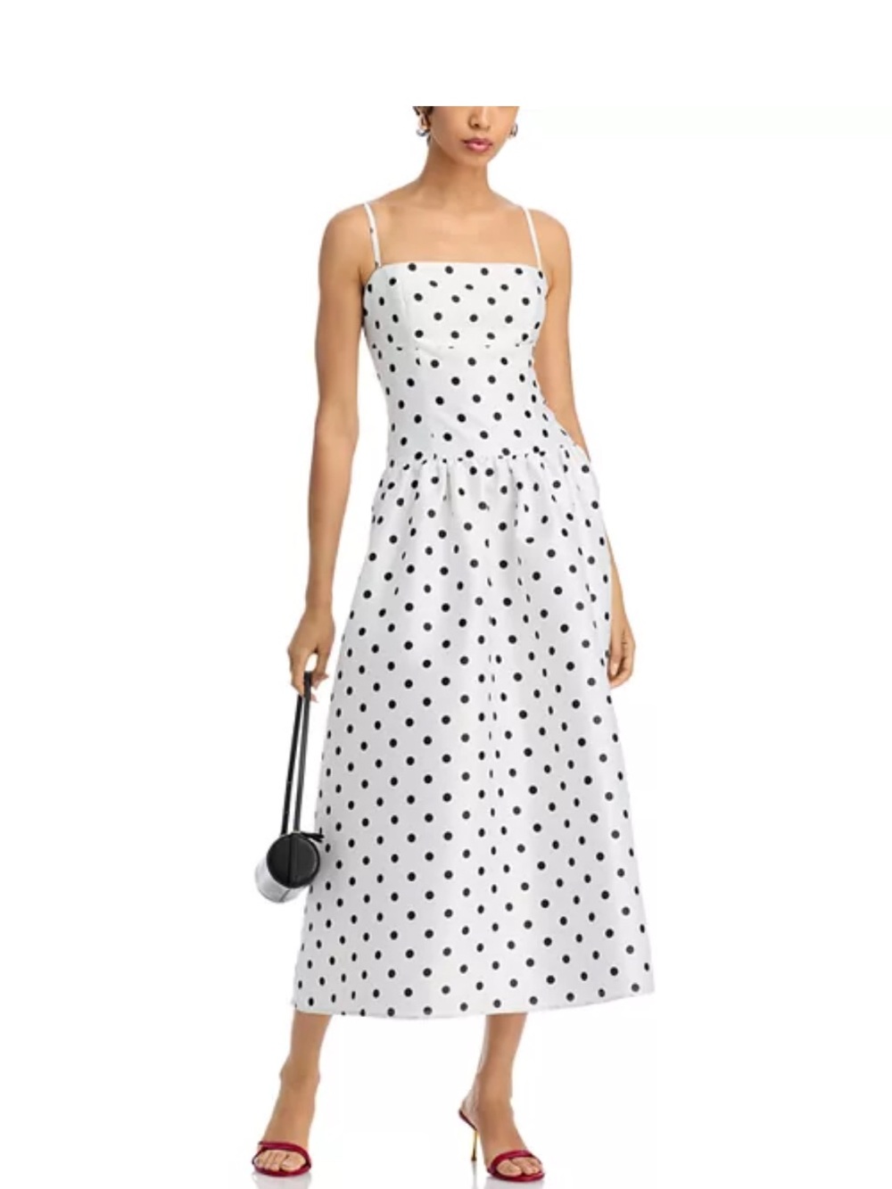 Strappy Polka Dot Midi Dress
